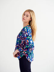 Ophelia silk feather print shirt