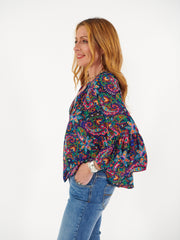 Ophelia silk painterly paisley shirt