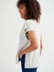 New Willow v-neck tank - Soft Grey