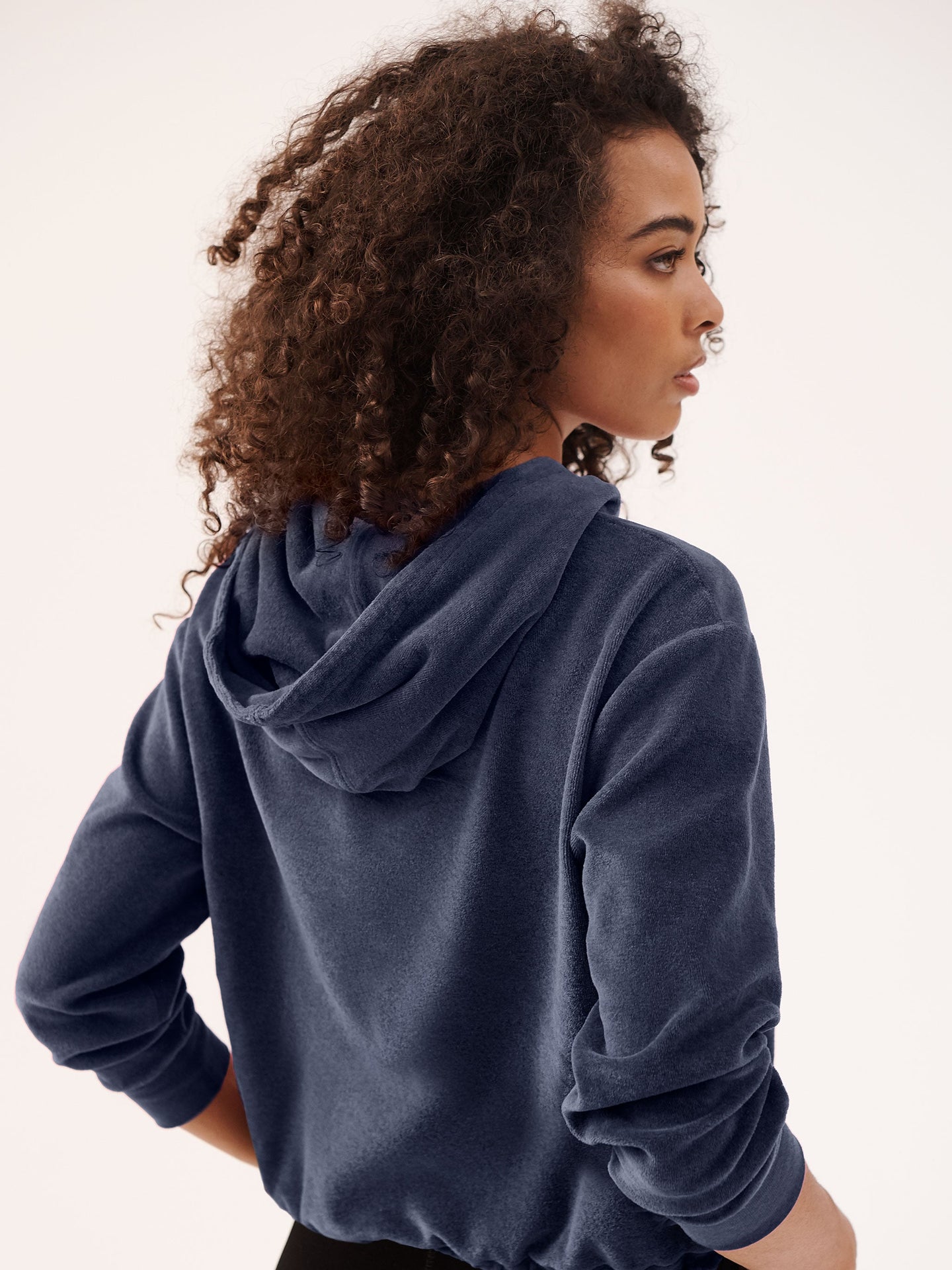 Valentina velour hooded top