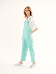 Carrie linen dungaree - Jade