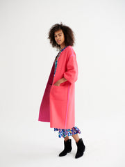 Kate cotton cashmere blend reversible cardi-coat - Pink