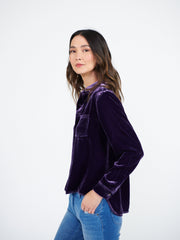 Patti silk blend velvet shirt - Blackberry