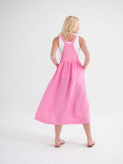 Violetta linen pinafore dress