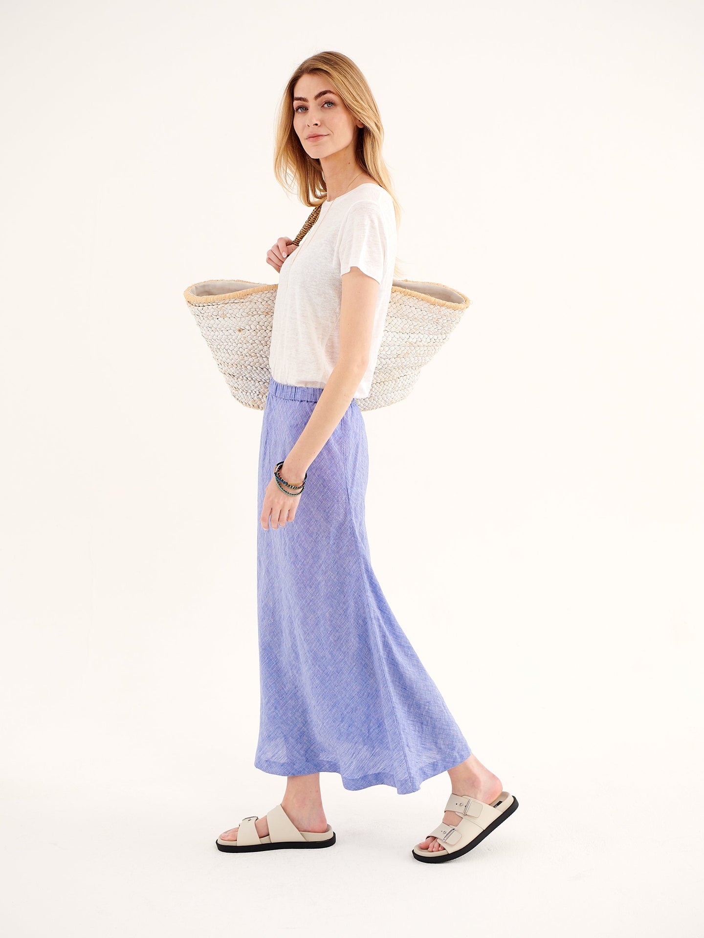Tabby linen skirt