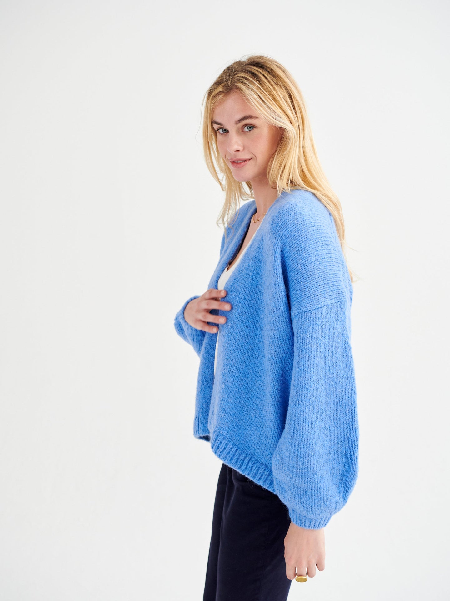 Misha alpaca blend cardigan - Blue