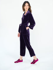 Pip silk blend velvet jumpsuit - Blackberry