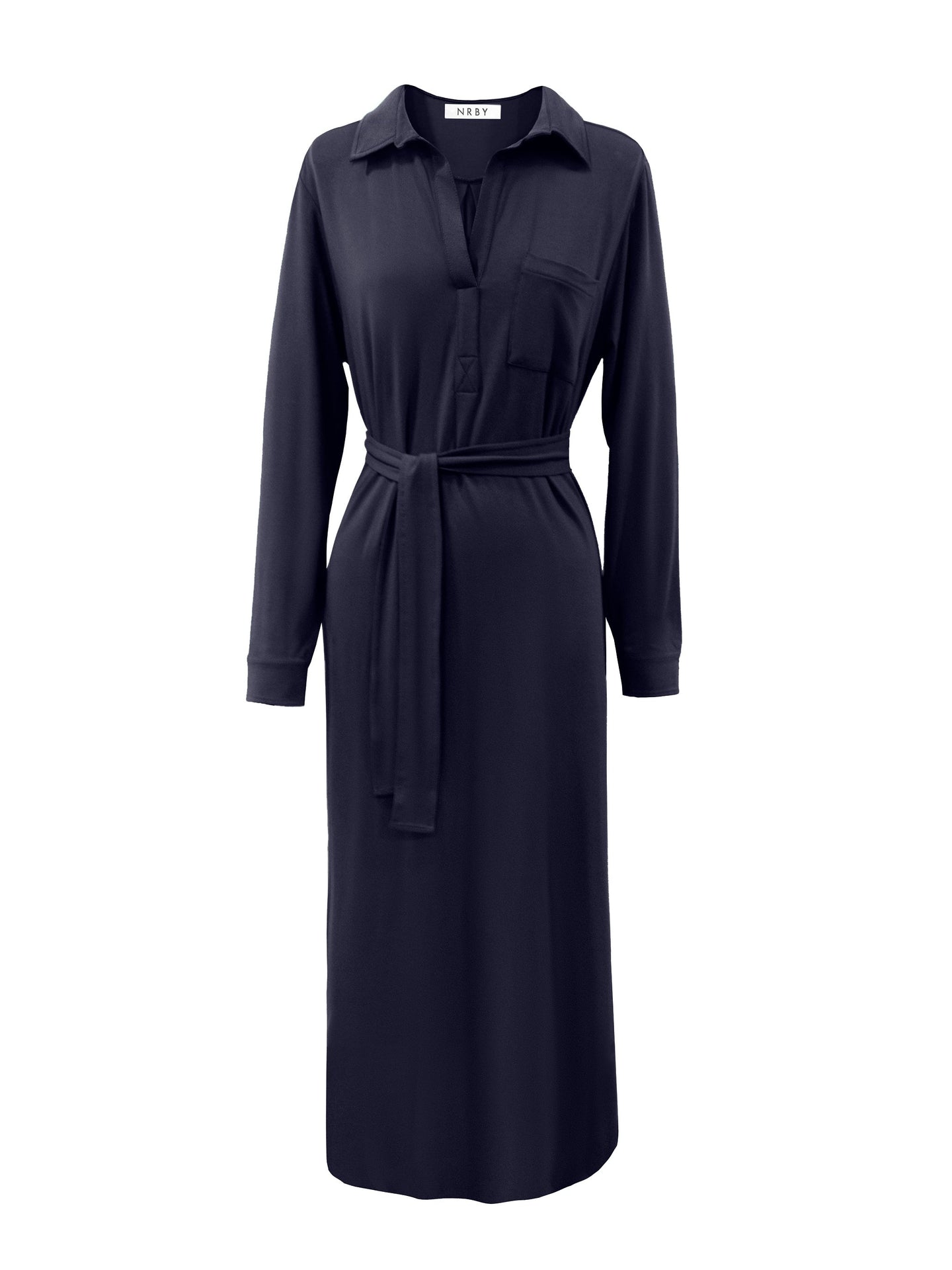 Lexie jersey belted shirt dress