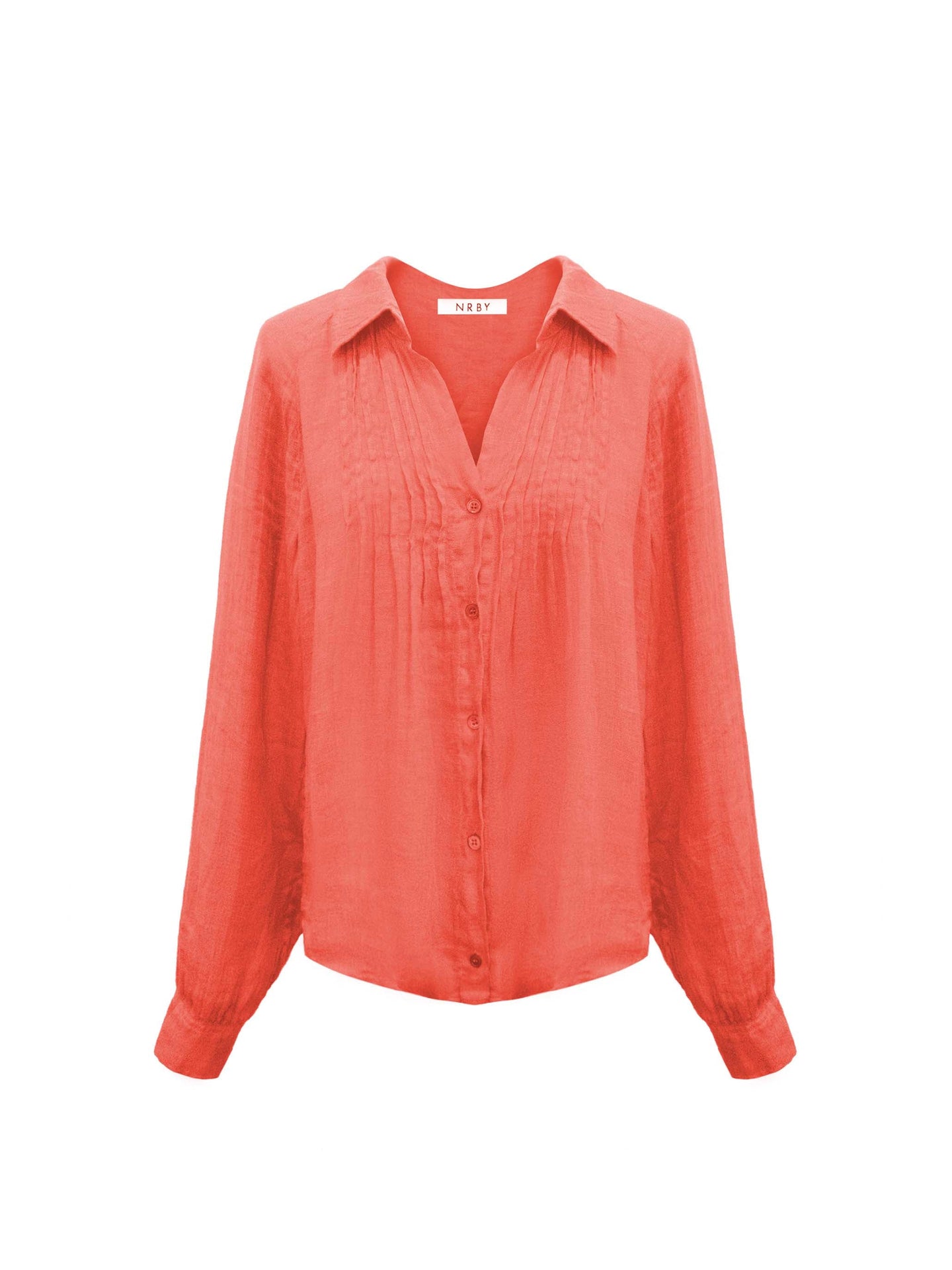 Lydia gauze linen pintuck shirt - Orange