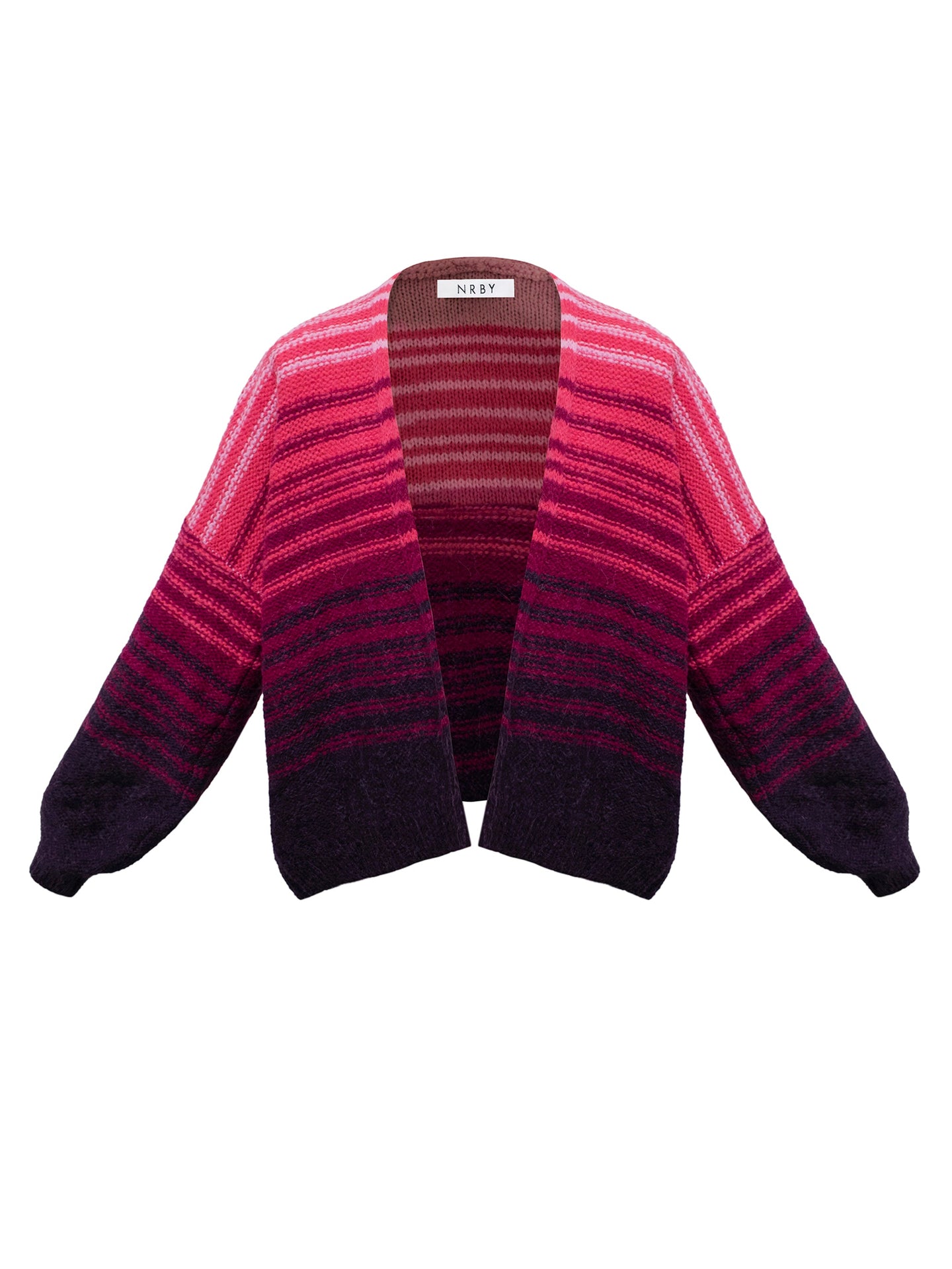 Misha alpaca blend stripe cardigan - Pink Stripe