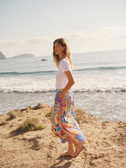Babs silk blurred paisley skirt