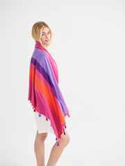 Ems multistripe tassel scarf