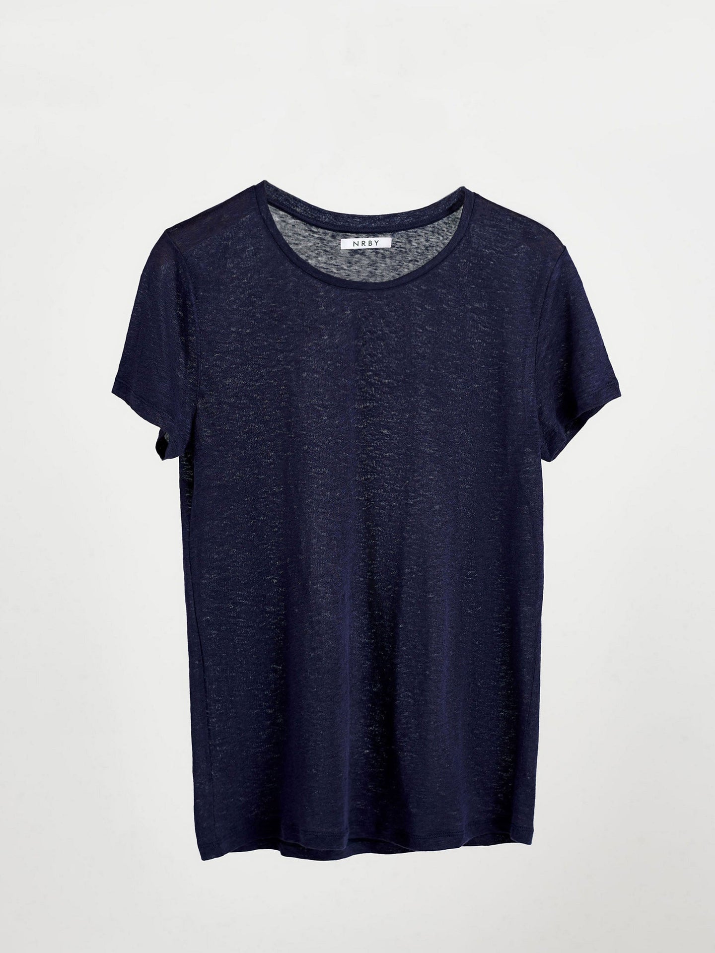 Charlie Linen Crew Neck T-Shirt - Navy