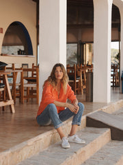 Lydia gauze linen pintuck shirt - Orange