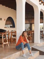 Lydia gauze linen pintuck shirt - Orange