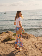 Babs silk blurred paisley skirt