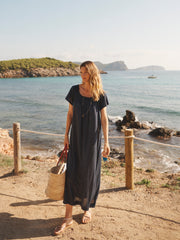 Blue Linen Dress