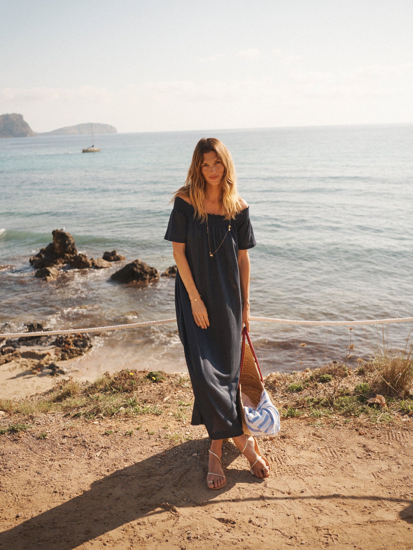 Blue Linen Dress