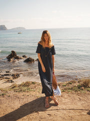 Blue Linen Dress