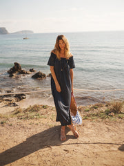 Blue Linen Dress