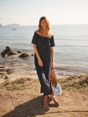 Blue Linen Dress