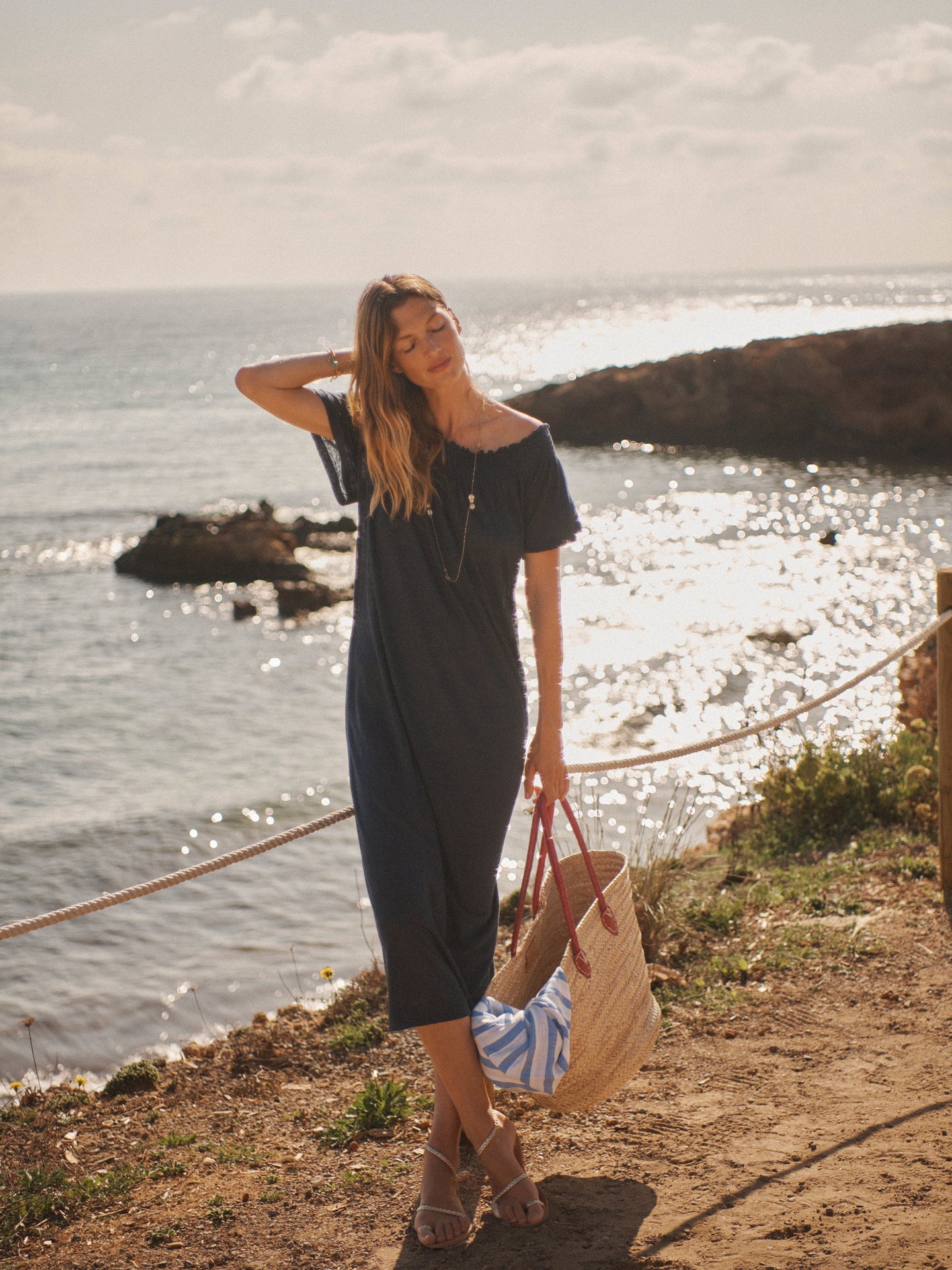Blue Linen Dress