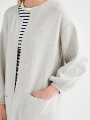 Kate cotton cashmere blend reversible cardi-coat - Grey