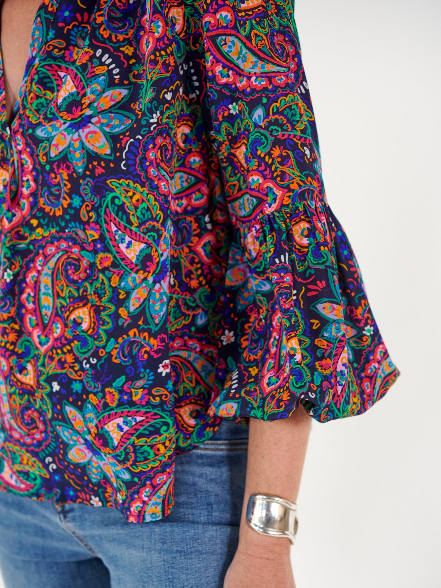 Ophelia silk painterly paisley shirt