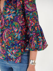 Ophelia silk painterly paisley shirt