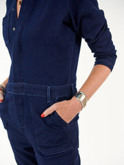 Lori long sleeve denim jumpsuit