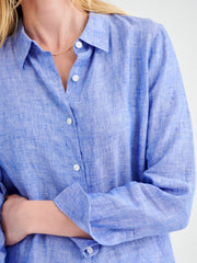 Phil linen shirt dress - Bright Blue