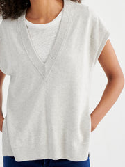 New Willow v-neck tank - Soft Grey