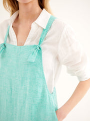 Carrie linen dungaree - Jade