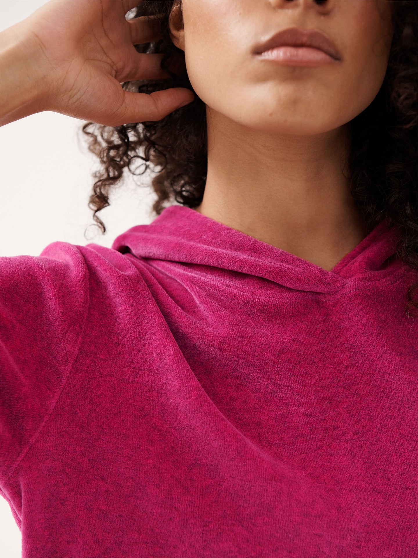 Valentina velour hooded top