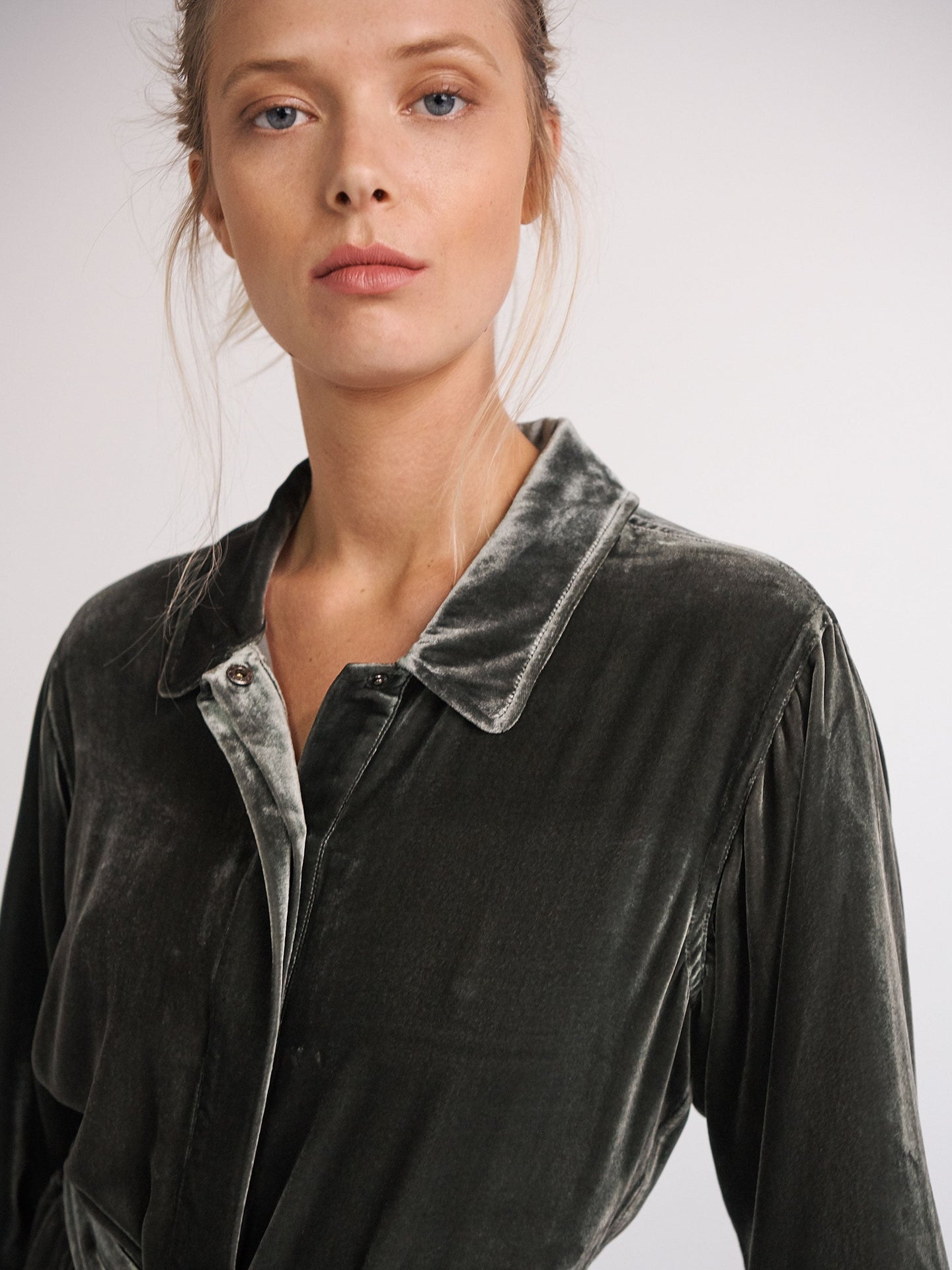 Pip silk blend velvet jumpsuit - Khaki