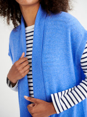 Sleeveless Suzie cashmere cardigan - Heathered Bluebell