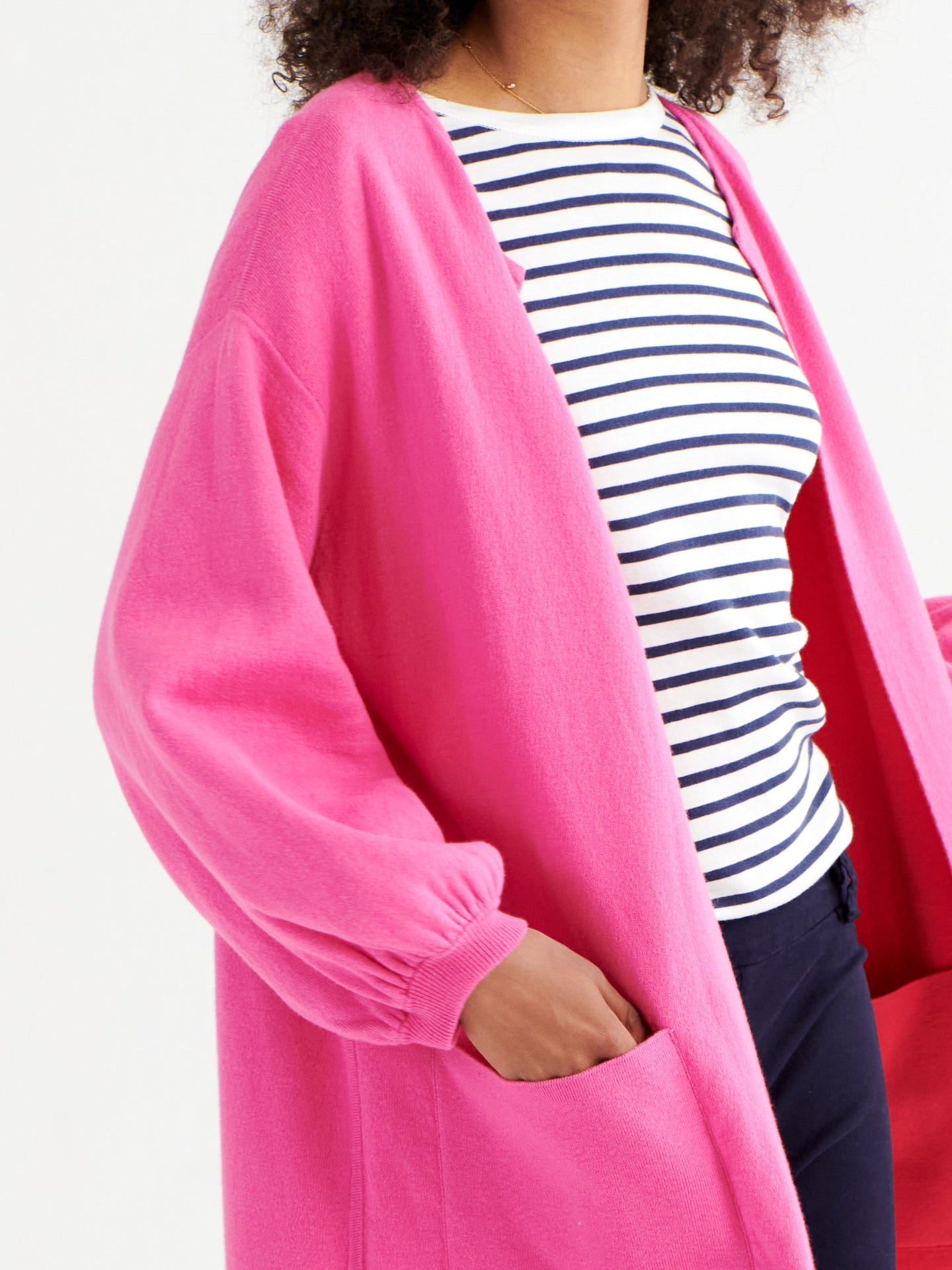 Kate cotton cashmere blend reversible cardi-coat - Pink