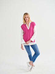 New Willow v-neck tank - Magenta