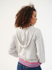 Lily cashmere blend stripe trim hoodie