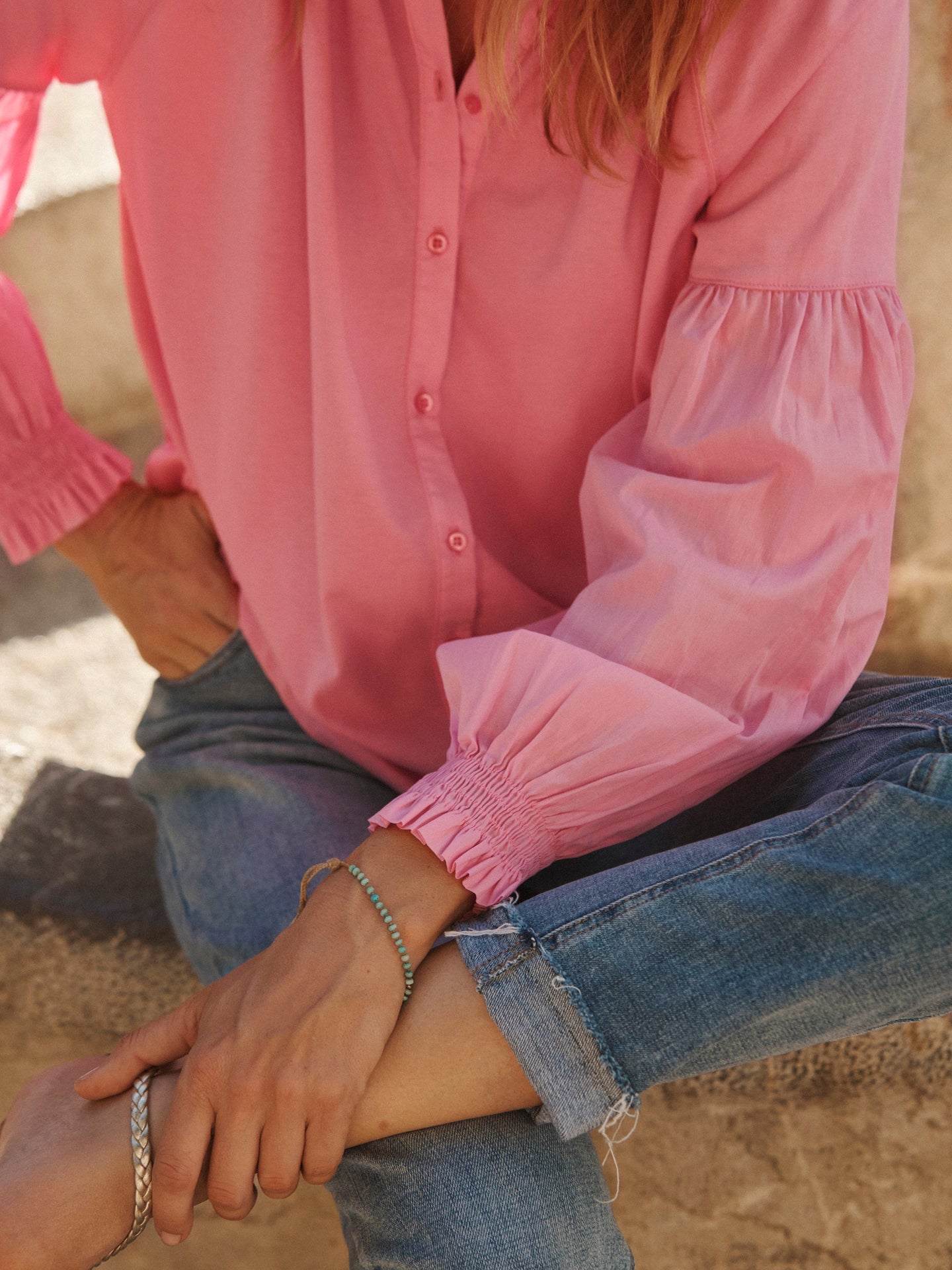 Esther cotton shirt - Pink Sorbet