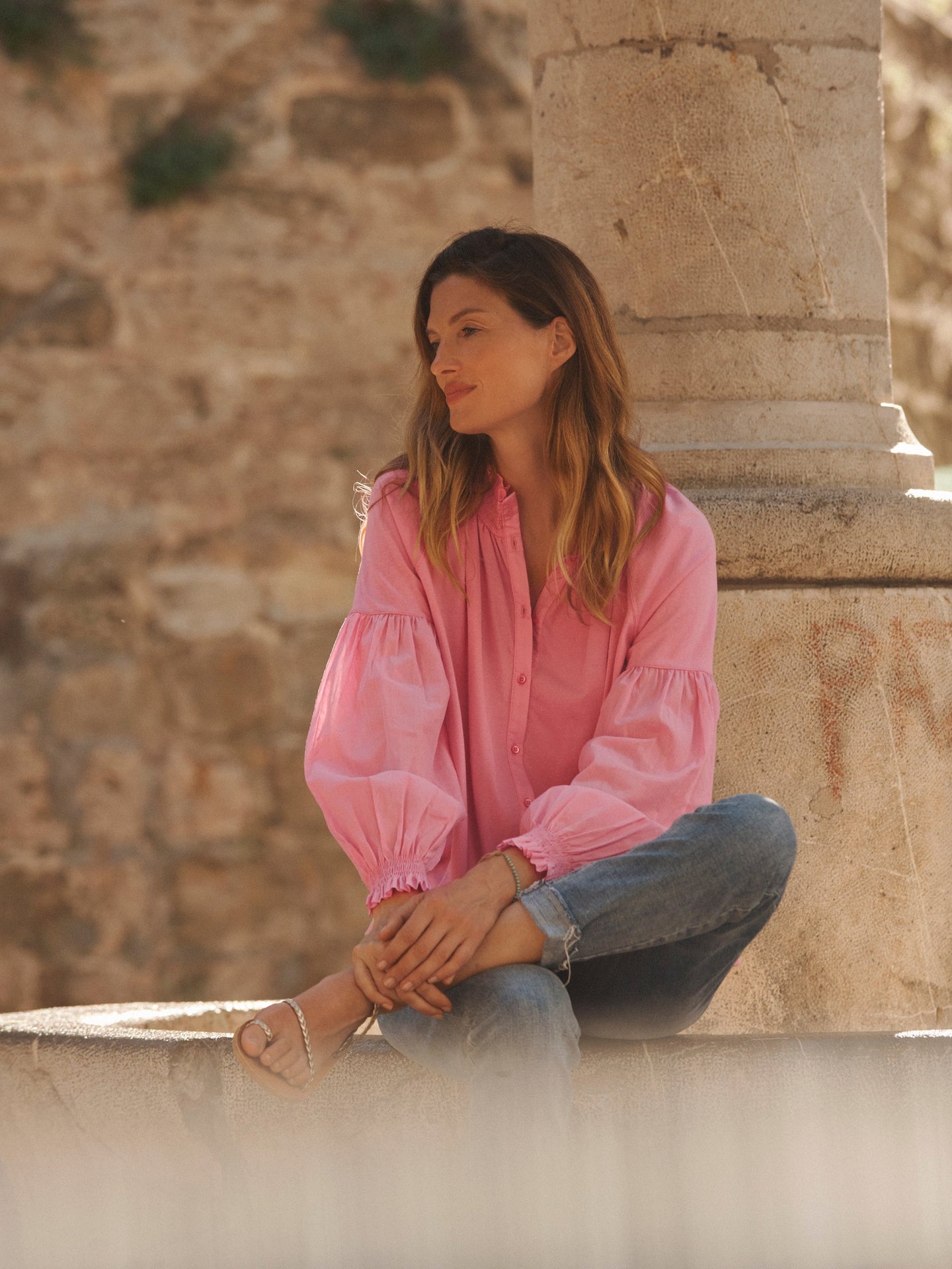 Esther cotton shirt - Pink Sorbet