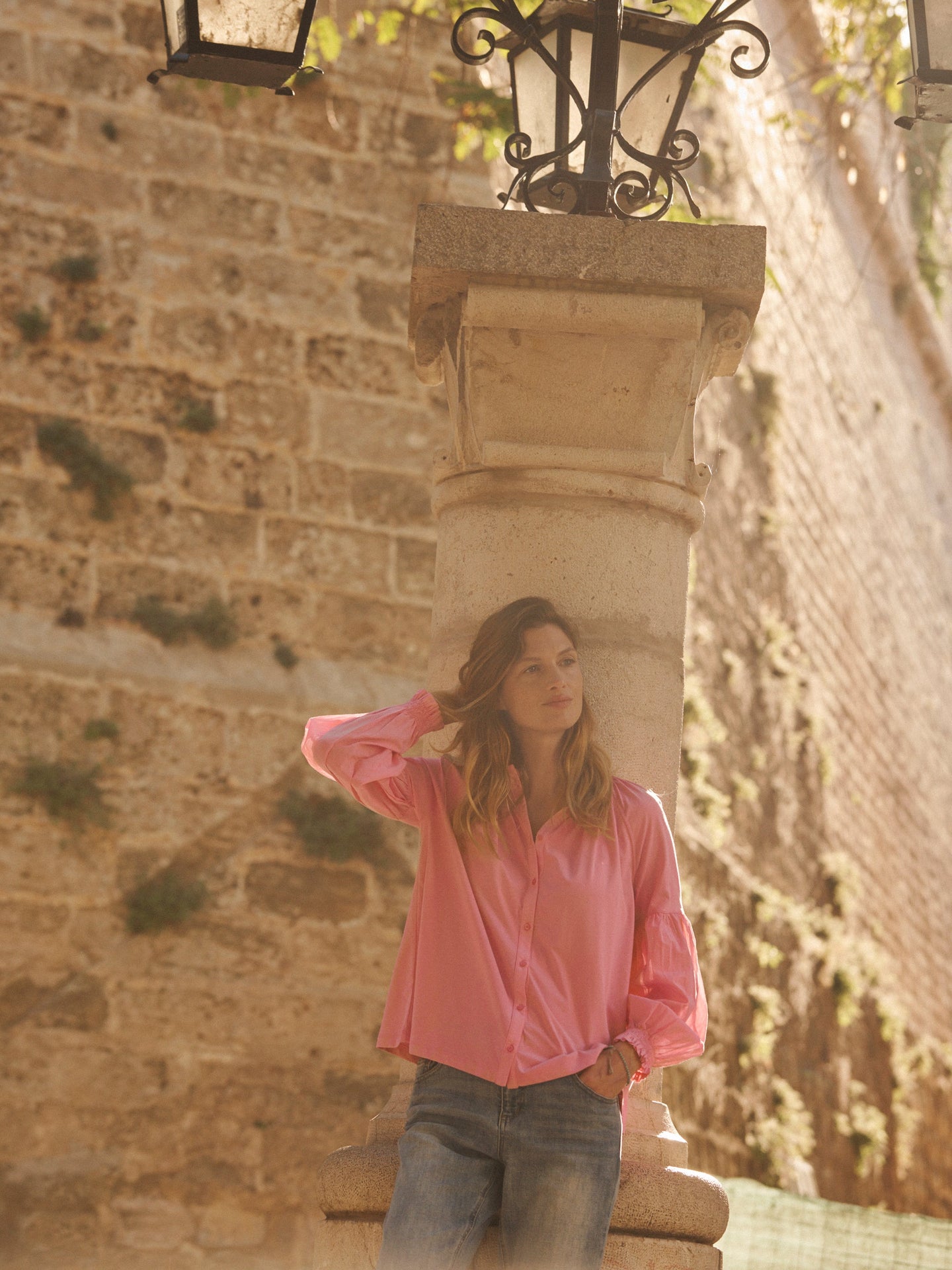 Esther cotton shirt - Pink Sorbet