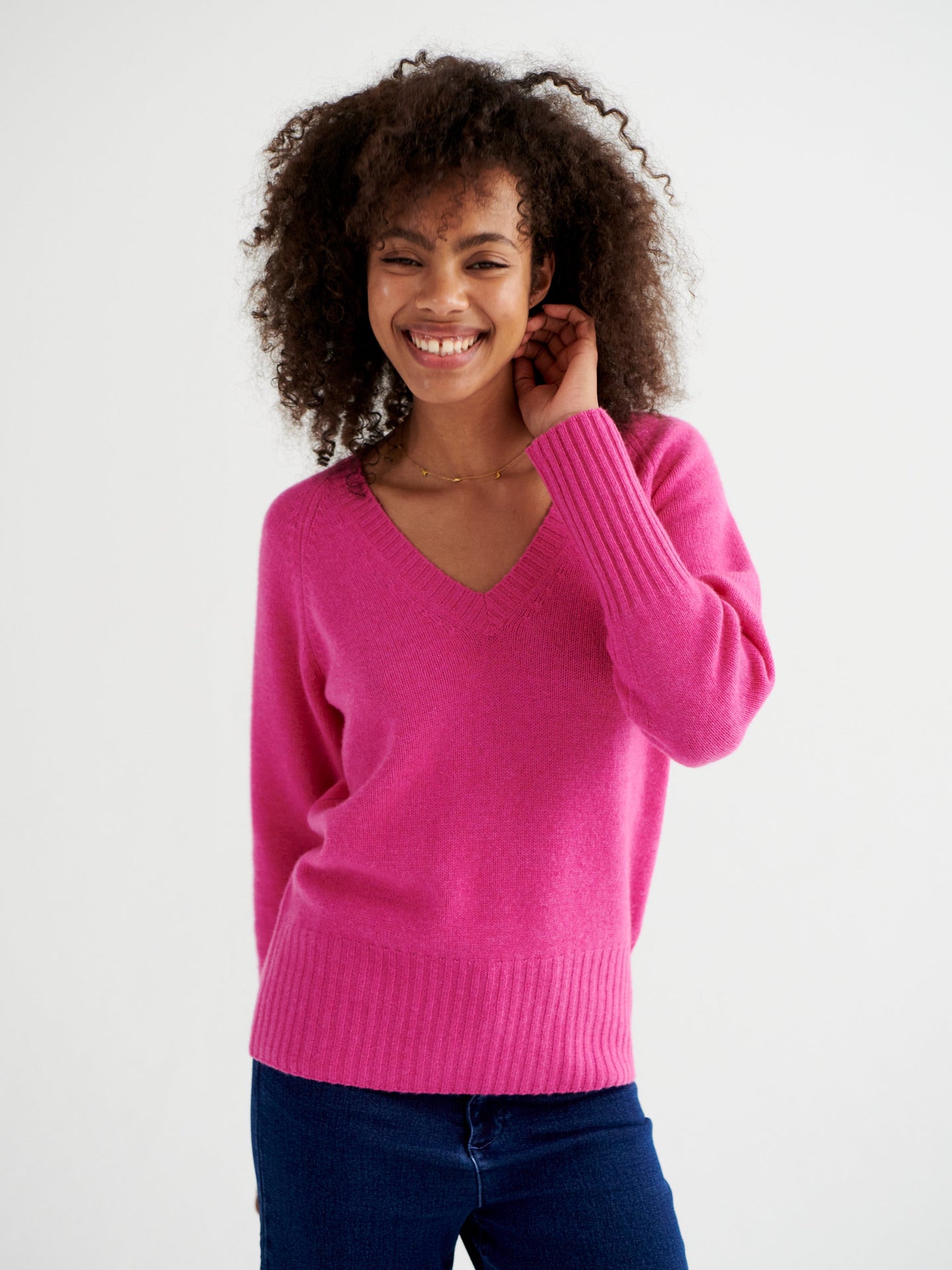 Mari perfect cashmere sweater - Heathered Cherry