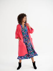 Kate cotton cashmere blend reversible cardi-coat - Pink