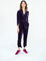 Pip silk blend velvet jumpsuit - Blackberry