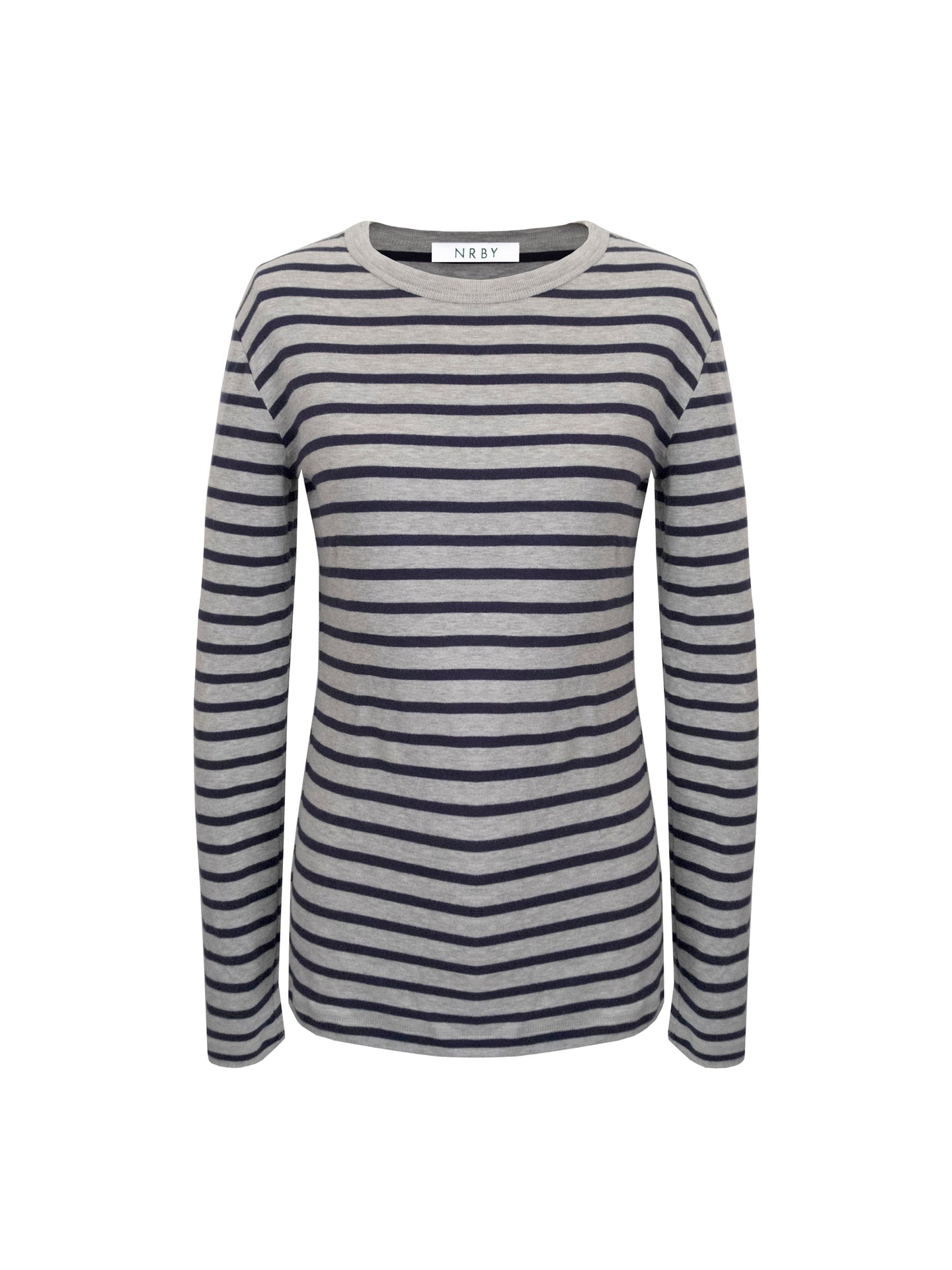 Billie cotton rib stripe t-shirt - Grey / Blue