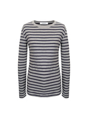 Billie cotton rib stripe t-shirt - Grey / Blue