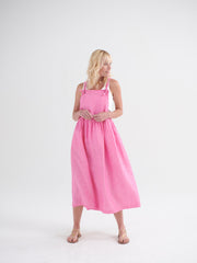 Violetta linen pinafore dress