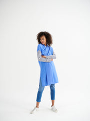 Sleeveless Suzie cashmere cardigan - Heathered Bluebell