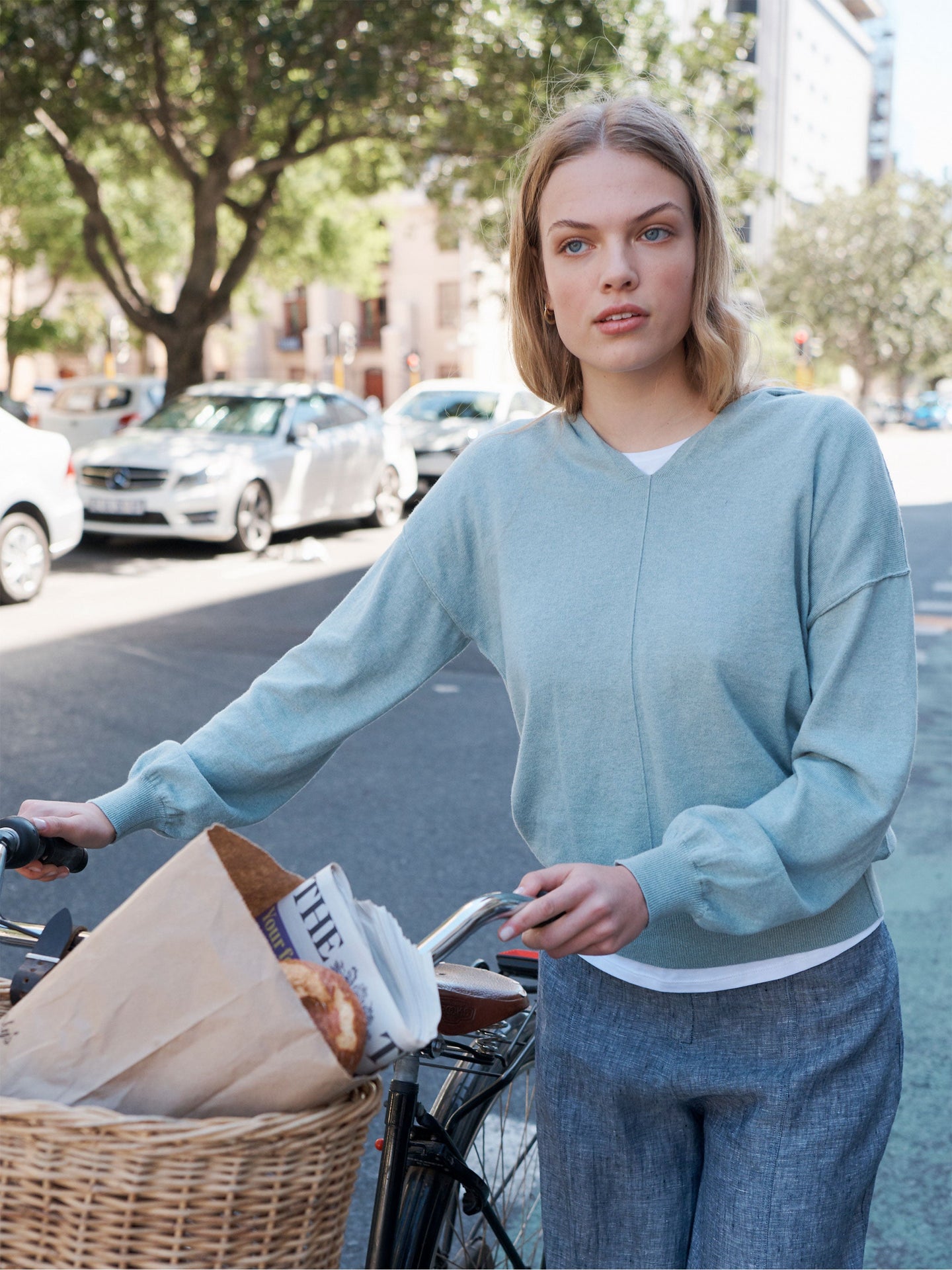 Lily hooded cotton cashmere sweater